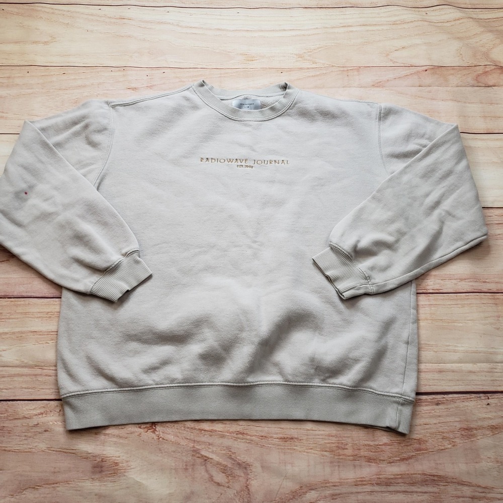 Cotton On Sweatshirt Mens L Beige Pullover Lined Heavyweight Radiowave Journal